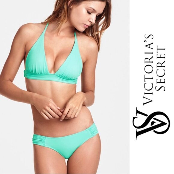 Victoria's Secret | Seafoam Green Knockout Ruched Bikini Bottoms | Size Medium - Picture 1 of 8
